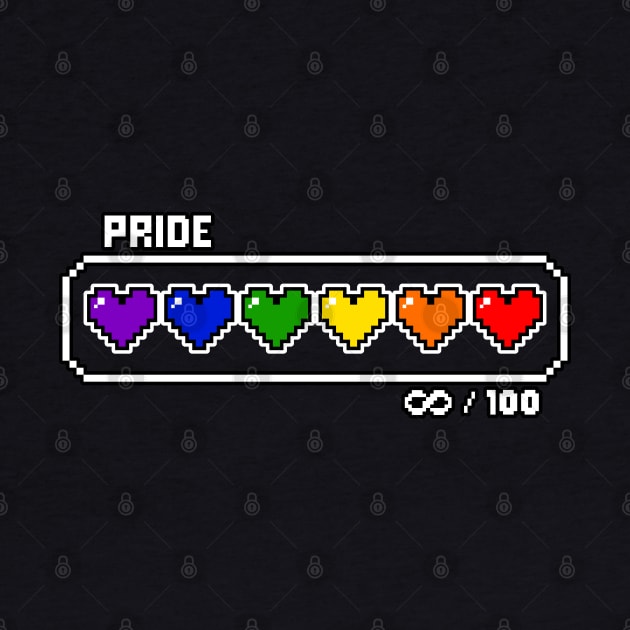 Gay Pride Videogame Life Bar Hearts by EmeryPens